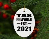 Tax Preparer Established EST. 2021 - Oval Ornament
