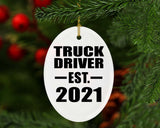 Truck Driver Established EST. 2021 - Oval Ornament