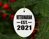 Veterinarian Established EST. 2021 - Oval Ornament