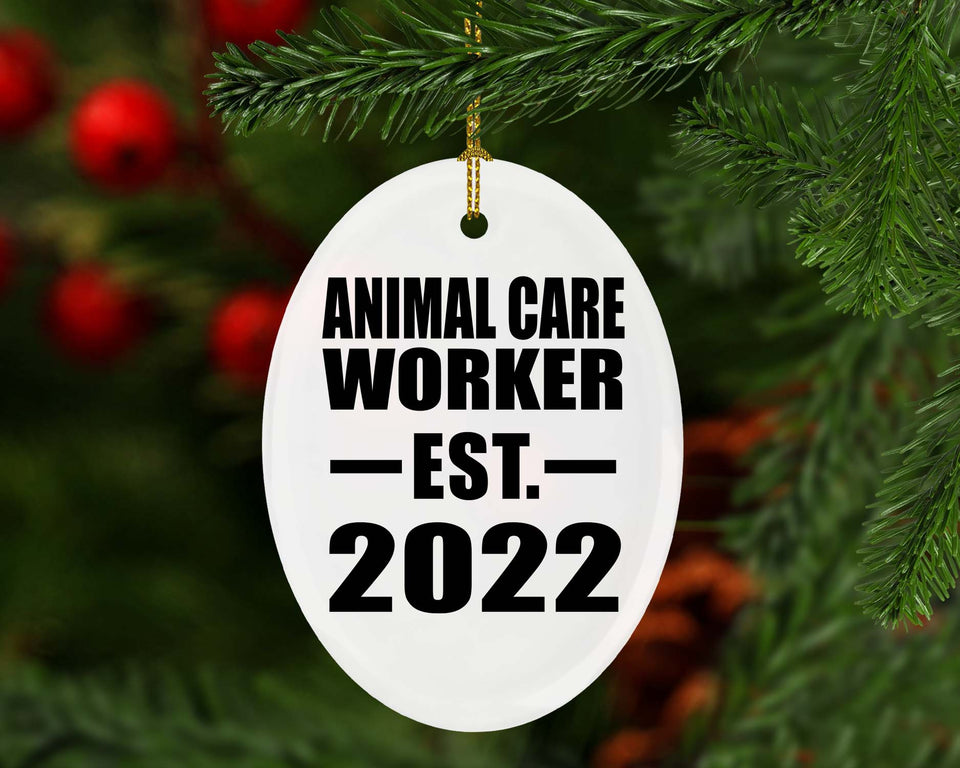 Animal Care Worker Established EST. 2022 - Oval Ornament