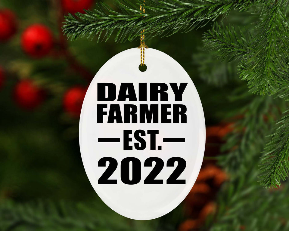 Dairy Farmer Established EST. 2022 - Oval Ornament