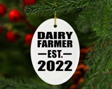 Dairy Farmer Established EST. 2022 - Oval Ornament