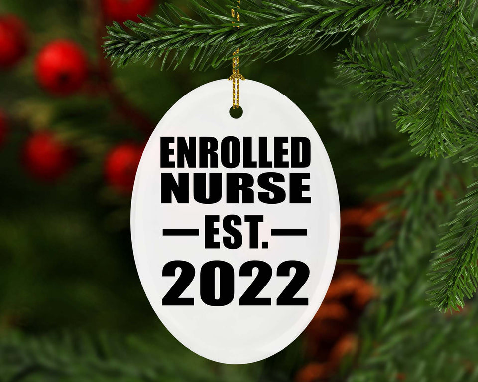 Enrolled Nurse Established EST. 2022 - Oval Ornament