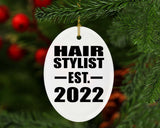 Hair Stylist Established EST. 2022 - Oval Ornament