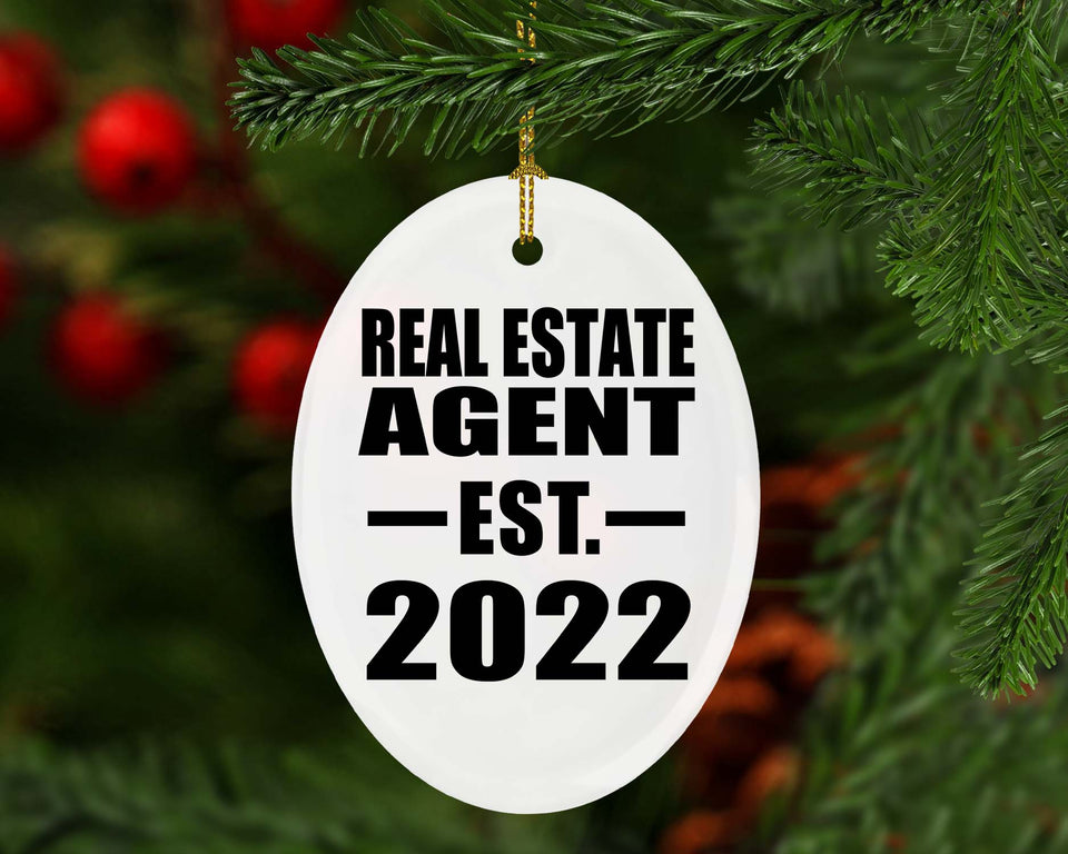 Real Estate Agent Established EST. 2022 - Oval Ornament
