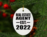 Real Estate Agent Established EST. 2022 - Oval Ornament