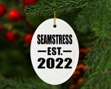 Seamstress Established EST. 2022 - Oval Ornament