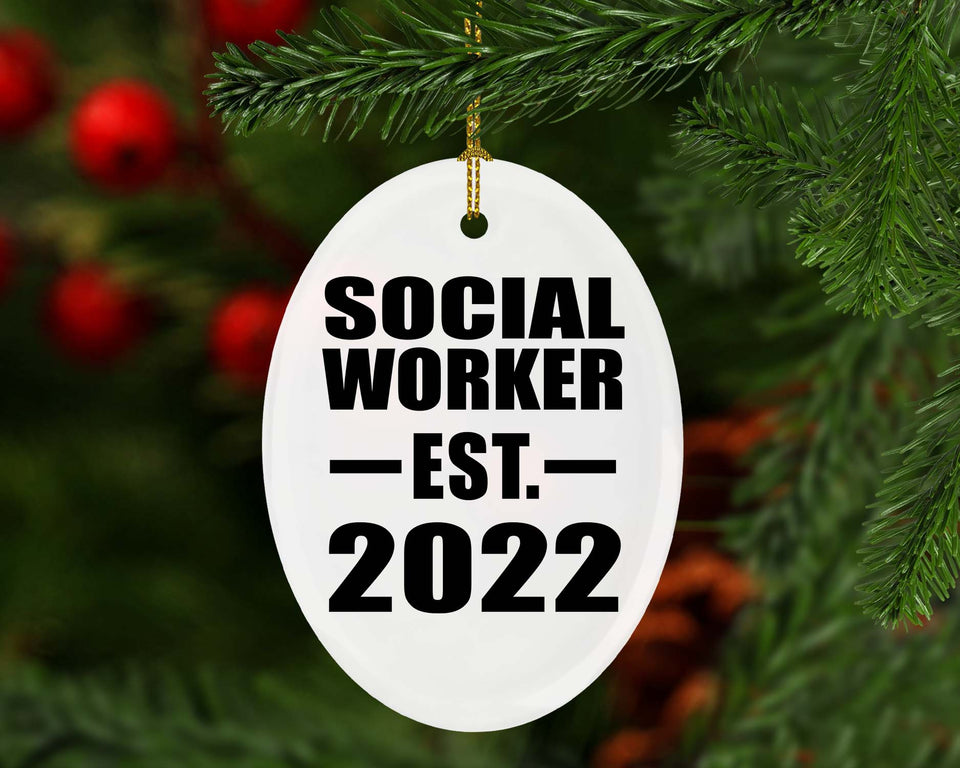 Social Worker Established EST. 2022 - Oval Ornament