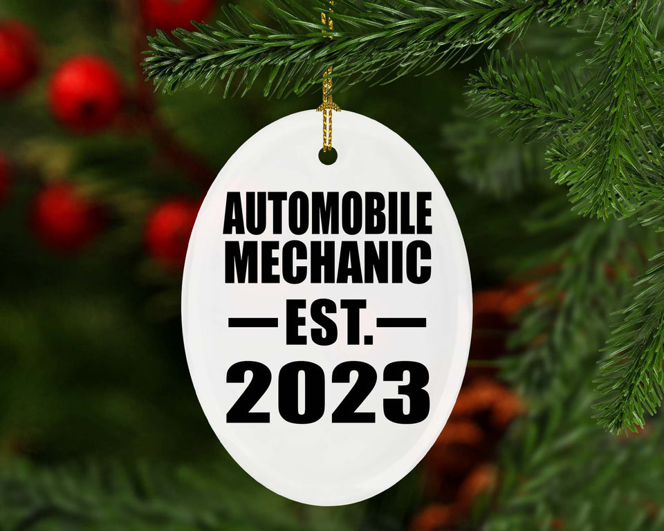 Automobile Mechanic Established EST. 2023 - Oval Ornament