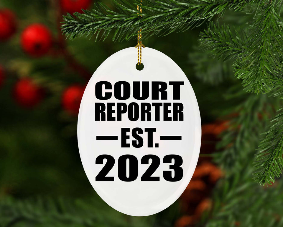 Court Reporter Established EST. 2023 - Oval Ornament