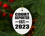 Court Reporter Established EST. 2023 - Oval Ornament