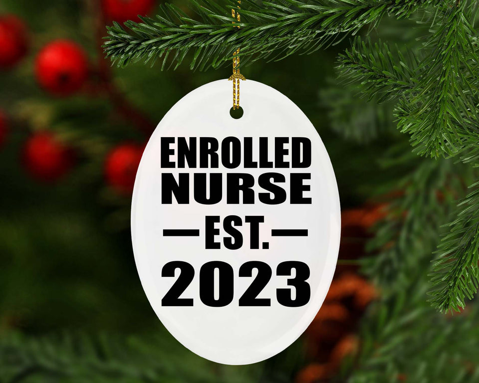 Enrolled Nurse Established EST. 2023 - Oval Ornament