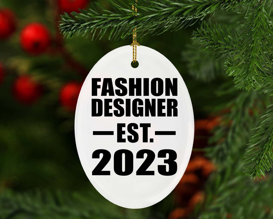 Fashion Designer Established EST. 2023 - Oval Ornament