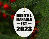 Hotel Manager Established EST. 2023 - Oval Ornament