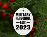 Military Personnel Established EST. 2023 - Oval Ornament