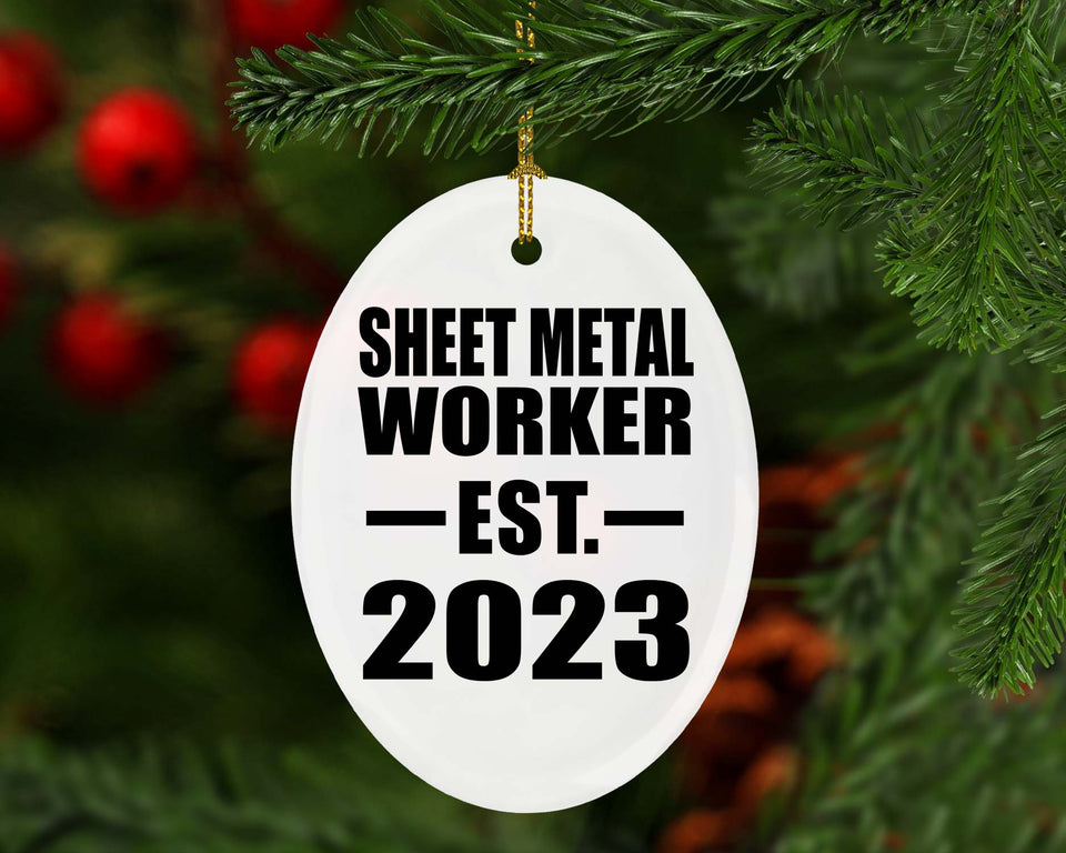 Sheet Metal Worker Established EST. 2023 - Oval Ornament