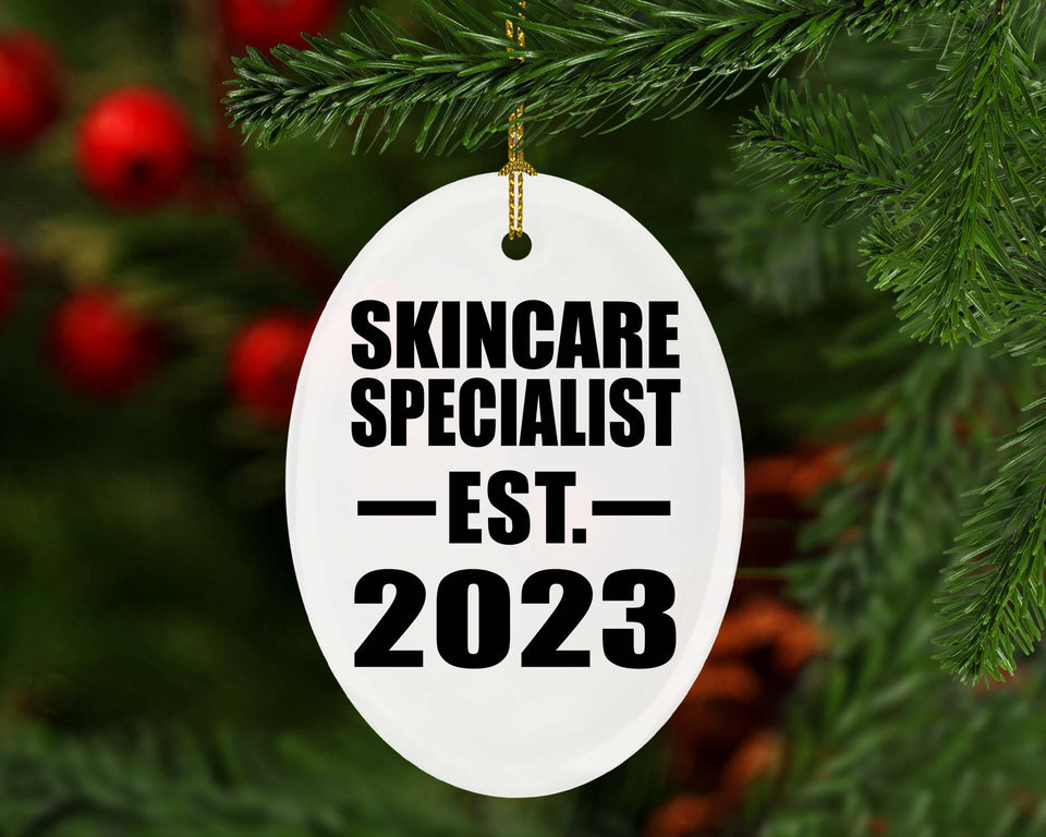 Skincare Specialist Established EST. 2023 - Oval Ornament