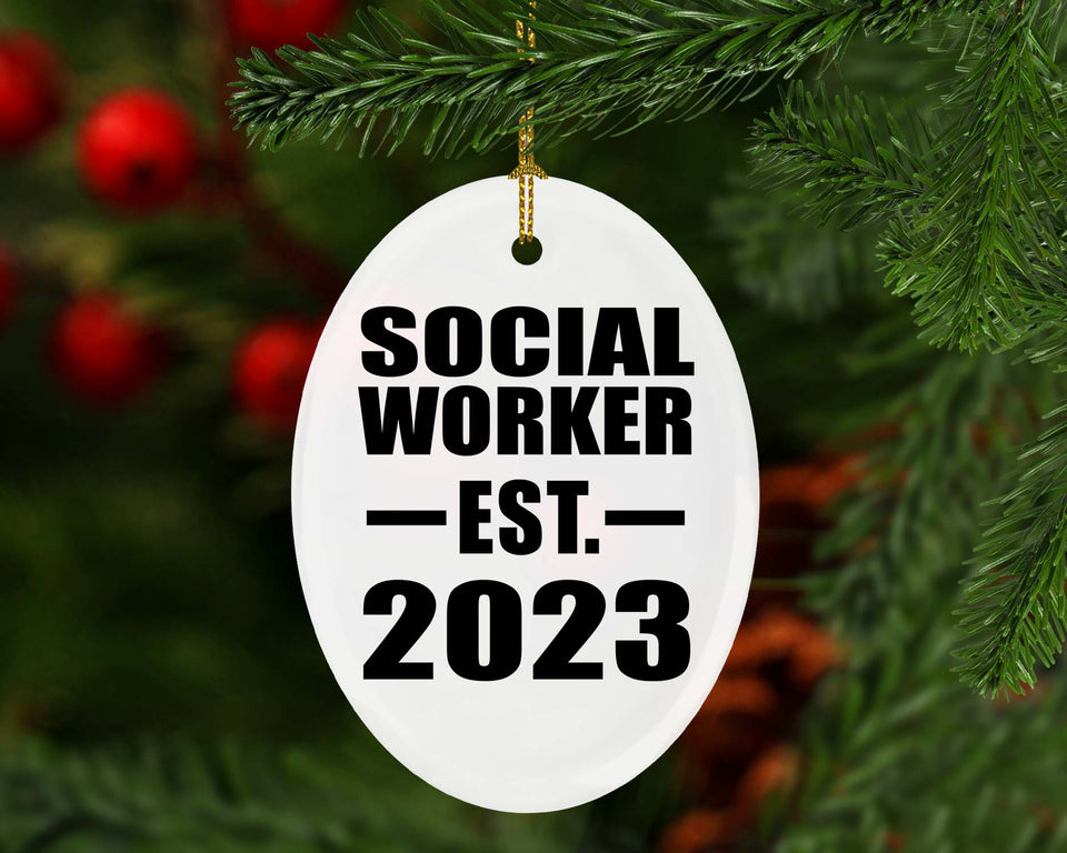 Social Worker Established EST. 2023 - Oval Ornament