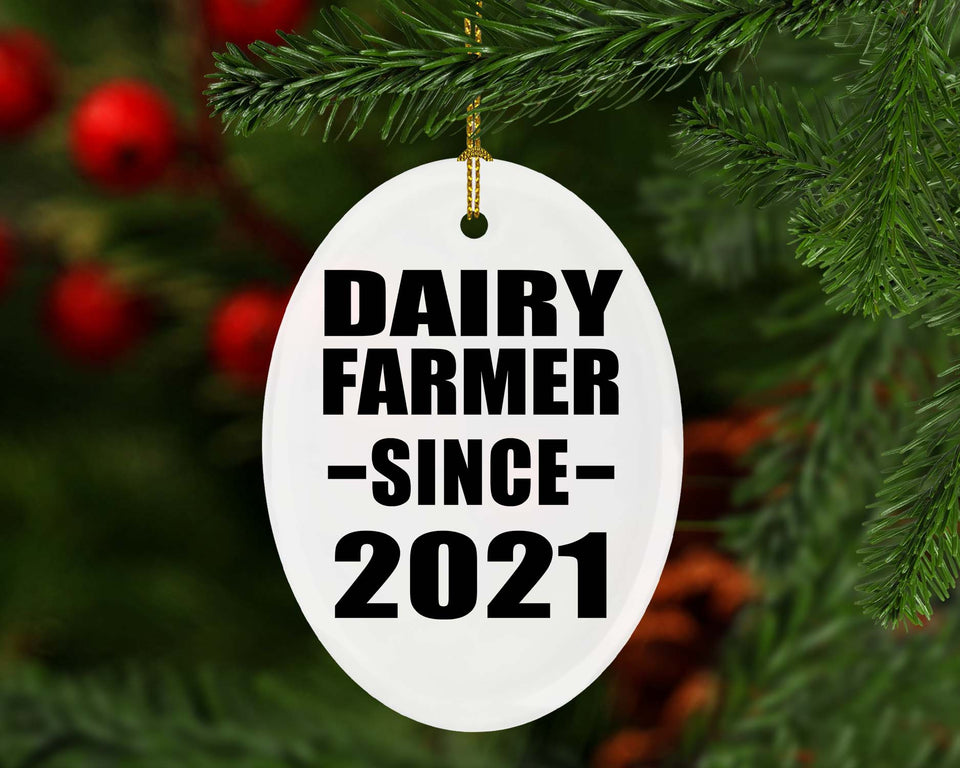 Dairy Farmer Since 2021 - Oval Ornament