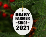 Dairy Farmer Since 2021 - Oval Ornament
