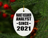 Market Research Analyst Since 2021 - Oval Ornament