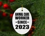 Animal Care Worker Since 2023 - Oval Ornament