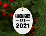Granddaughter Established EST. 2021 - Oval Ornament