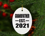 Grandfather Established EST. 2021 - Oval Ornament