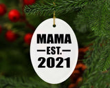 Mama Established EST. 2021 - Oval Ornament