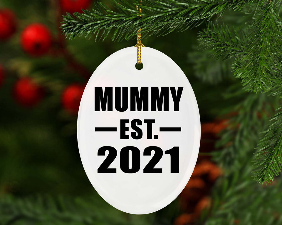 Mummy Established EST. 2021 - Oval Ornament