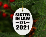 Sister In Law Established EST. 2021 - Oval Ornament