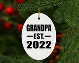 Grandpa Established EST. 2022 - Oval Ornament