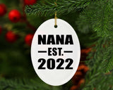 Nana Established EST. 2022 - Oval Ornament