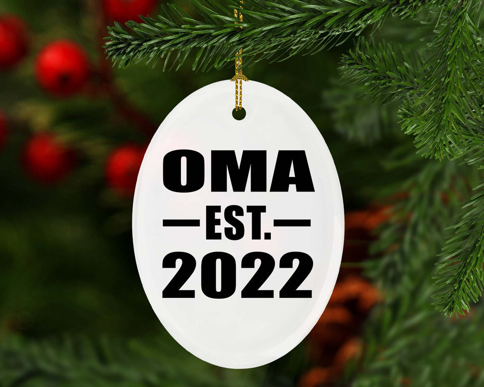 Oma Established EST. 2022 - Oval Ornament
