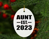 Aunt Established EST. 2023 - Oval Ornament