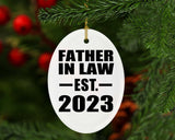 Father In Law Established EST. 2023 - Oval Ornament