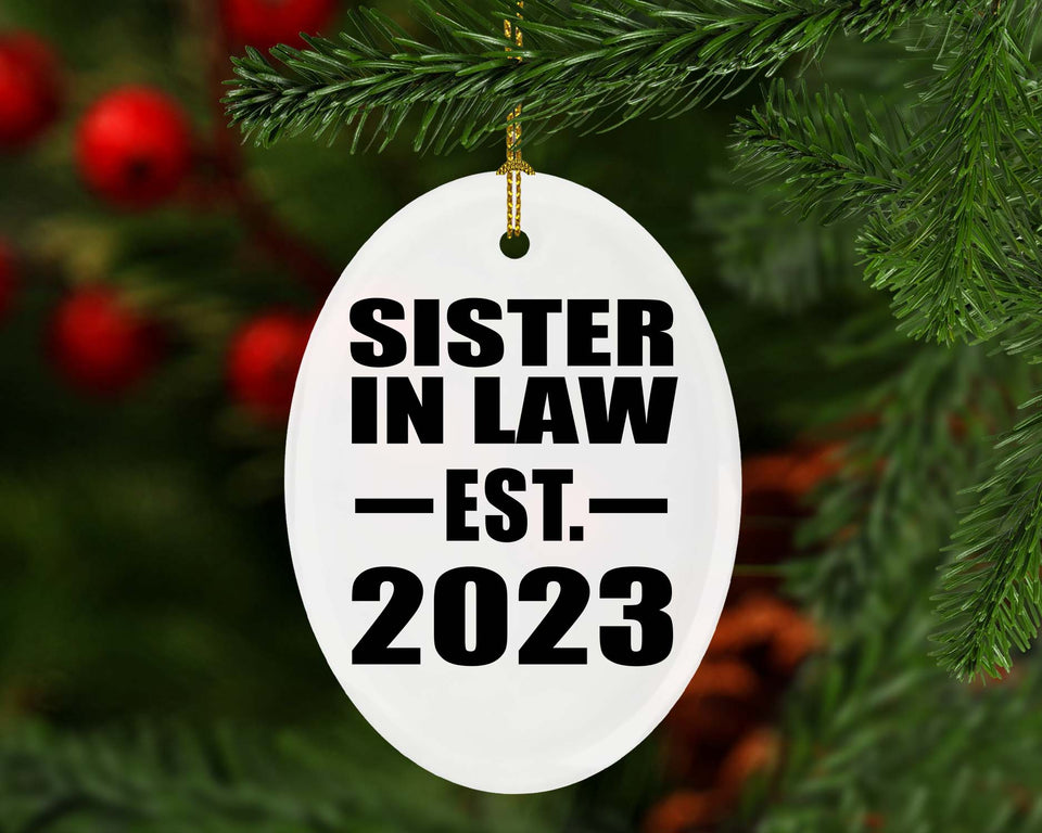 Sister In Law Established EST. 2023 - Oval Ornament
