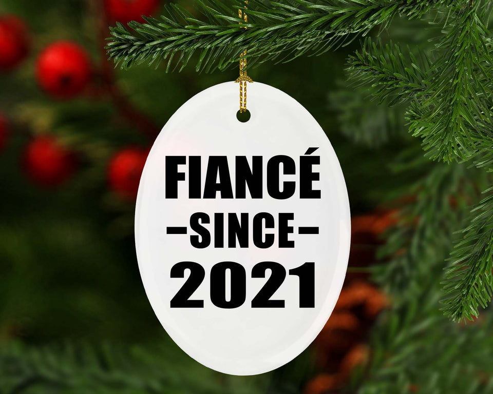 Fiance Since 2021 - Oval Ornament