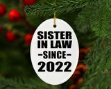 Sister In Law Since 2022 - Oval Ornament