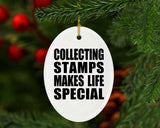 Collecting Stamps Makes Life Special - Oval Ornament