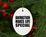Animation Makes Life Special - Oval Ornament