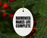 Harmonica Makes Life Complete - Oval Ornament