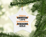 Children Are Rainbow Of Life, Grandchildren Are Pot Of Gold - Star Ornament