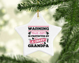 Warning This Girl Is Protected by A Crazy Grandpa - Star Ornament