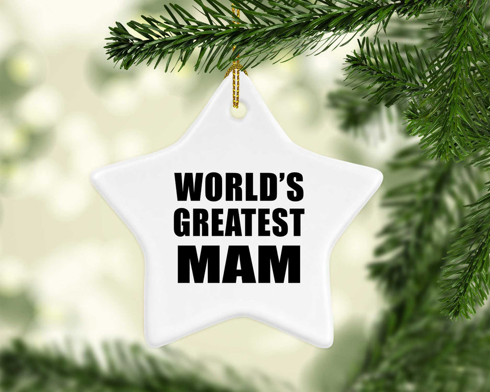 World's Greatest Mam - Star Ornament