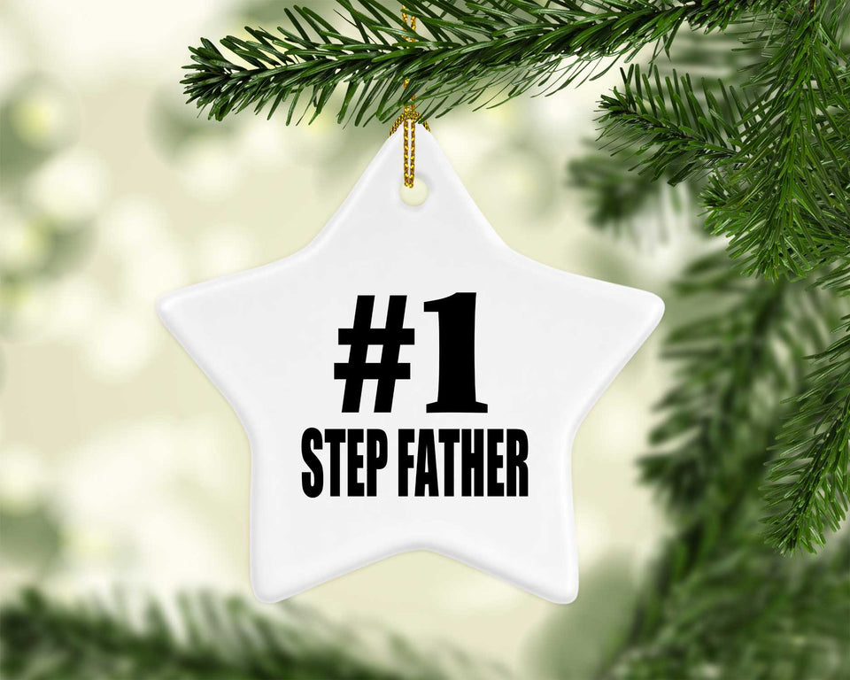 Number One #1 Step Father - Star Ornament