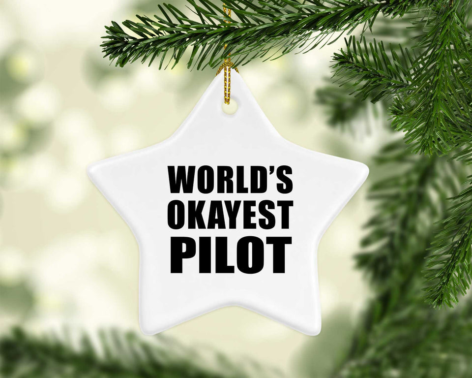 World's Okayest Pilot - Star Ornament