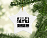 World's Greatest Dairy Farmer - Star Ornament