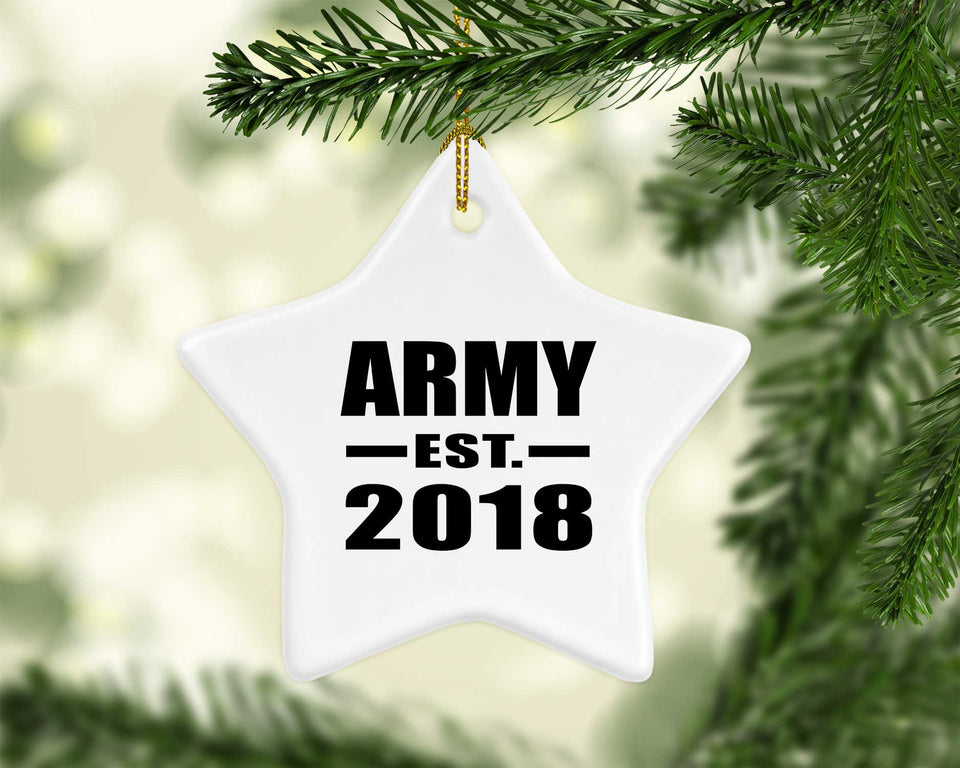 Army Established EST. 2018 - Star Ornament