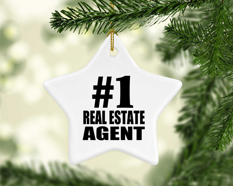 Number One #1 Real Estate Agent - Star Ornament